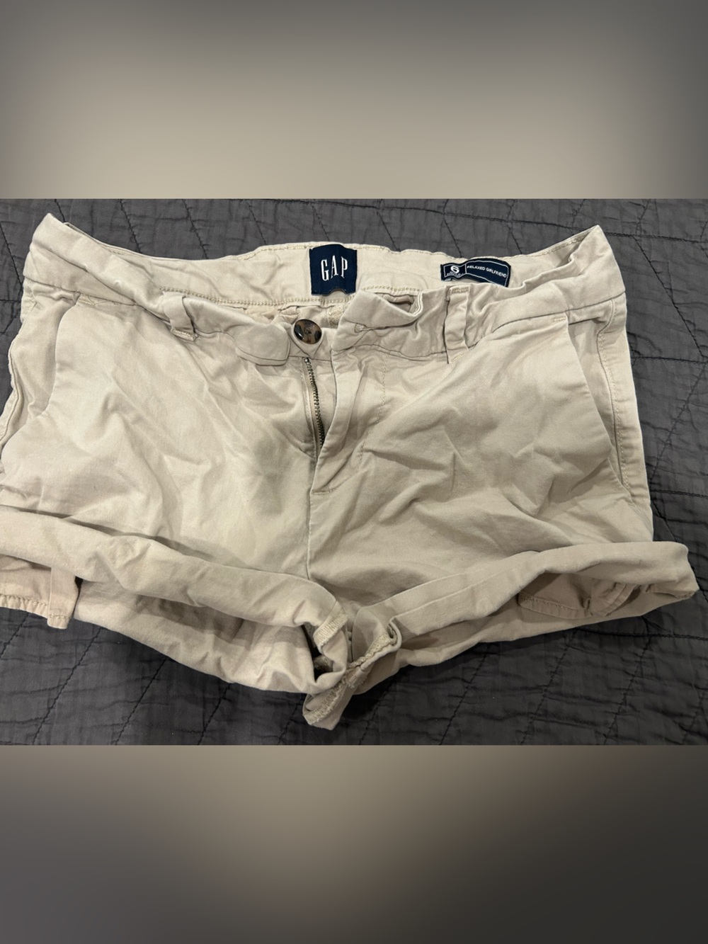 GAP Women's Light Beige Flat-Front Casual Shorts
